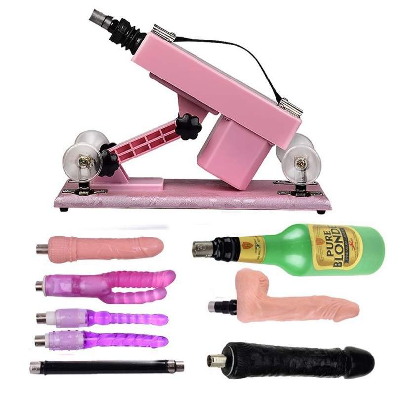 Hismith Adjustable Speed Automatic Sex Machine With Quality Dildo Accessories - Pink
