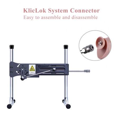 9" Huge Silicone Dildo For Hismith Sex Machine With KlicLok Connector, 6.5" Insertable Length, Flesh