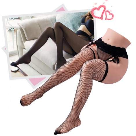 SINLOLI Black Silk Stockings Long Legs Life Size Sex Doll, 3D Realistic Male Masturbator Sex Toys, Sexy legs 