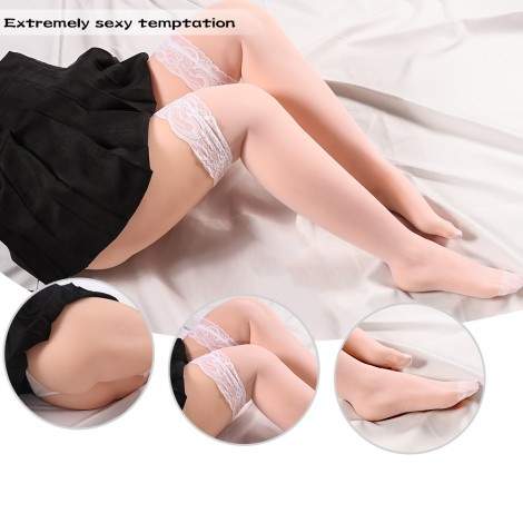 SINLOLI Black Silk Stockings Long Legs Life Size Sex Doll, 3D Realistic Male Masturbator Sex Toys, Sexy legs 