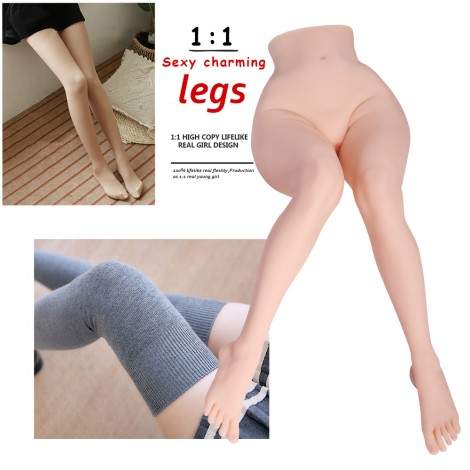 SINLOLI Black Silk Stockings Long Legs Life Size Sex Doll, 3D Realistic Male Masturbator Sex Toys, Sexy legs 