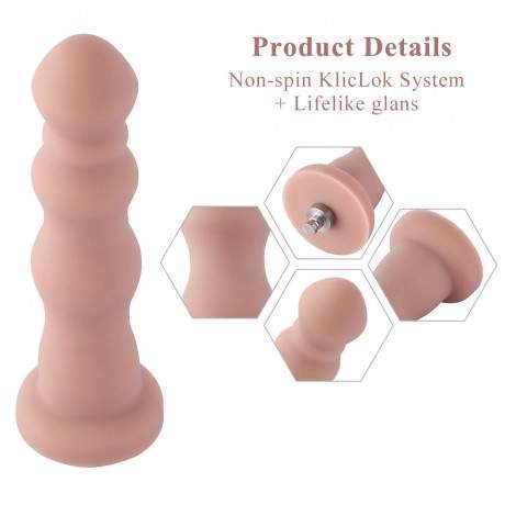7.1" Beaded Anal Dildo for Hismith Premium Machine with KlicLok System