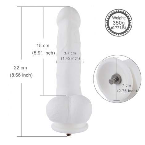 8.6" Original Silicone Dildo For Hismith Sex Machine With KlicLok Connector, 5.9" Insertable Length