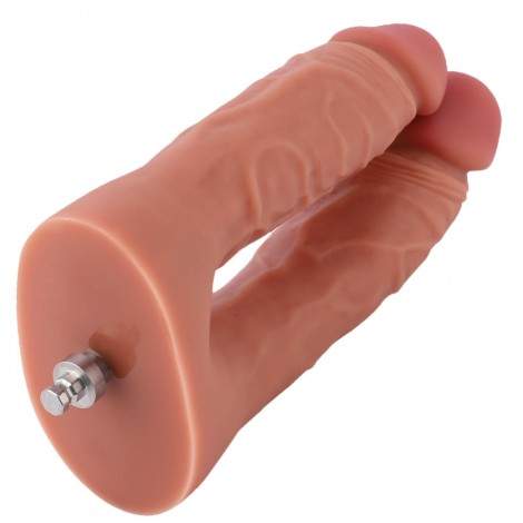 Hismith Lifelike Realistic Double Penetrator Vac-U-Lock Dildo 8 Inch