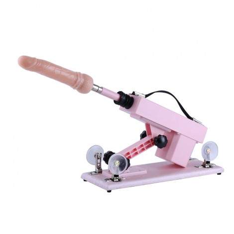 Hismith Adjustable Speed Automatic Sex Machine With Quality Dildo Accessories - Pink