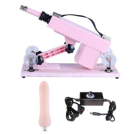 Hismith Adjustable Speed Automatic Sex Machine With Quality Dildo Accessories - Pink