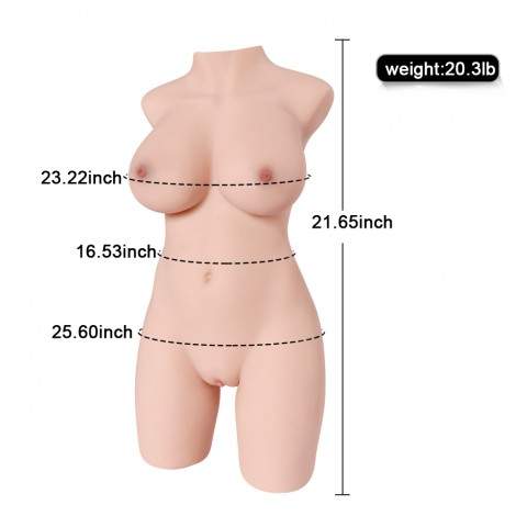 Sinloli 9kg Lifelike 3D Sex Toy, Female Torso Doll with Realistic Silicone Big Boobs for Men Masturbation