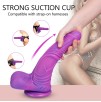Realistic Dildo, Fuchsia to irregular Purple texture design, Silicone Giant Penis with Strong Suction Cup