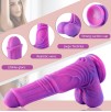 Realistic Dildo, Fuchsia to irregular Purple texture design, Silicone Giant Penis with Strong Suction Cup
