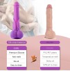 Realistic Dildo, Fuchsia to irregular Purple texture design, Silicone Giant Penis with Strong Suction Cup