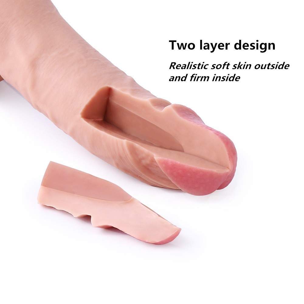 SINLOLI Double Layered Silicone Dildo with Suction Cup, 9 Inch, 16.75 Ounce 