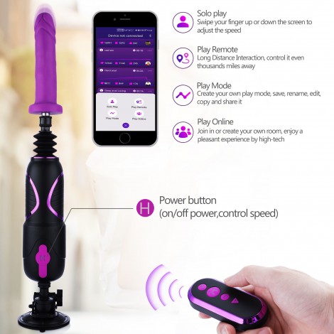 Hismith Pro Traveler, Portable Sex Machine With Remote Controller - KlicLok System