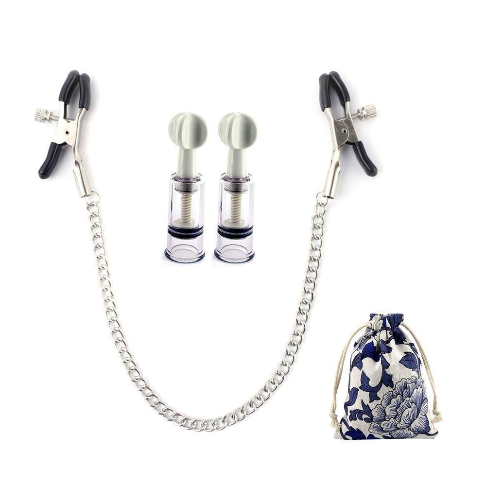 SINLOLI Nipple Clamps and Nipple Suckers with Storage Bag