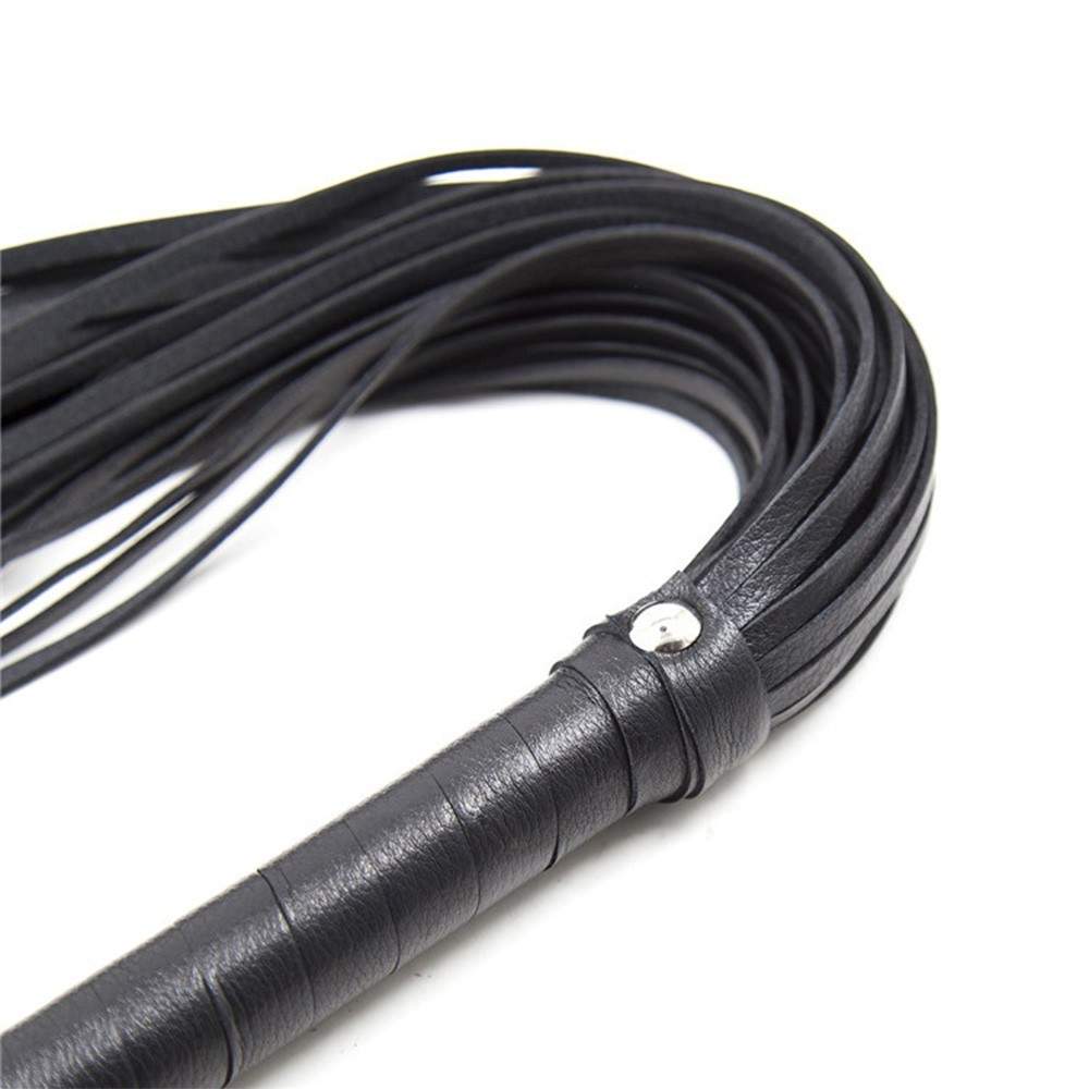Top-Grade Flogger Whip,SINLOLI Faux Leather Whips Bondage Sex Toy for Couple (Black)